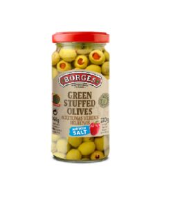 Rohelised oliivid paprikatäidisega Borges 220/140g