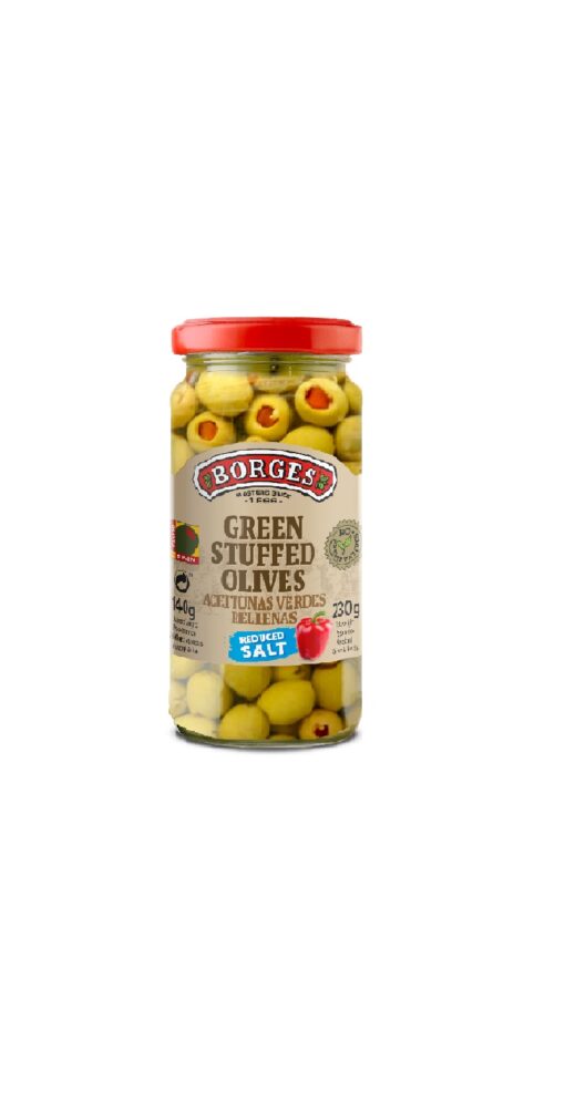 Rohelised oliivid paprikatäidisega Borges 220/140g